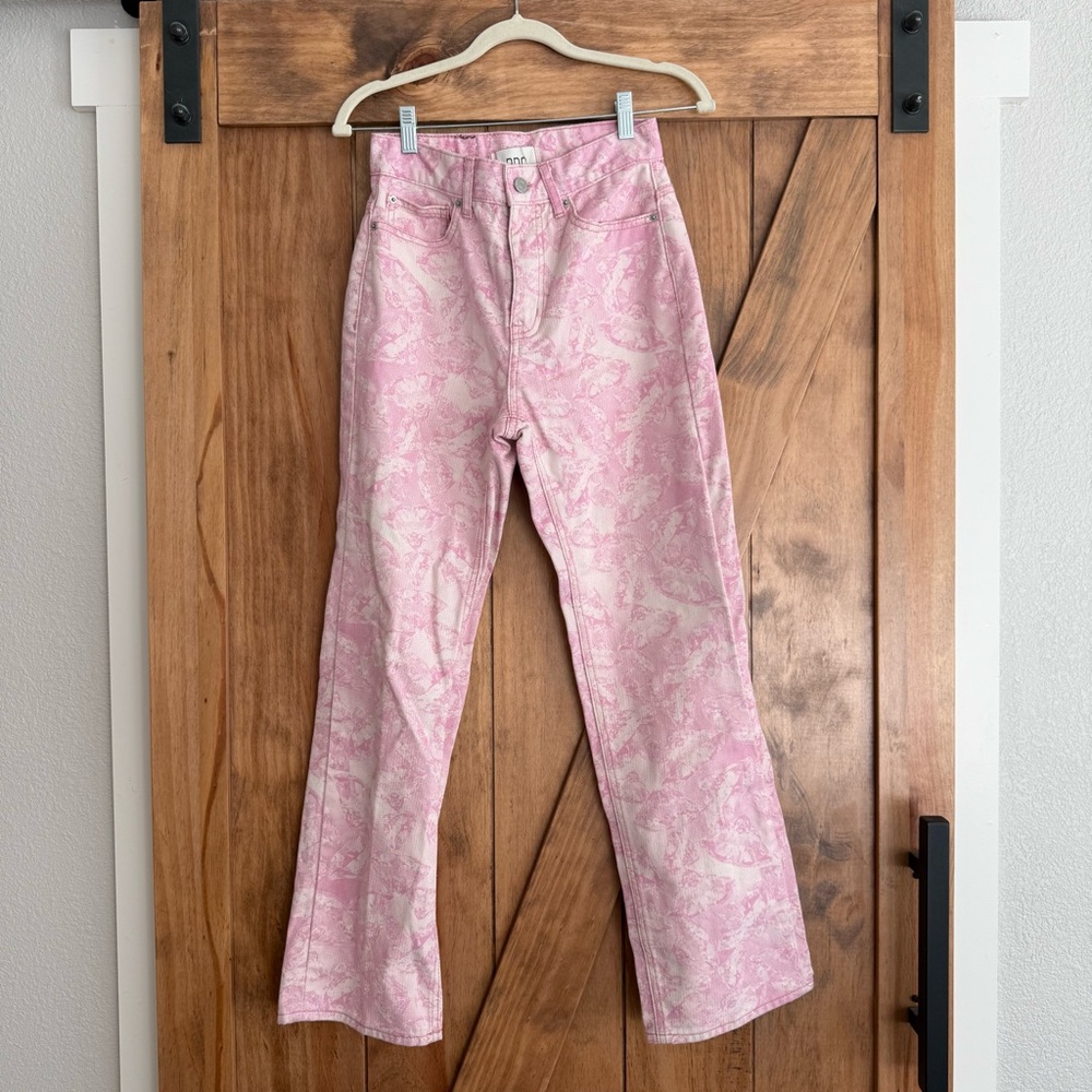 BDG Urban Outfitters Cowboy Jeans Pink Printed 25 - Picture 4 of 4
